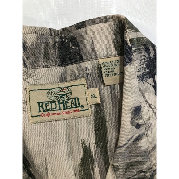 Red Head Button Up Bass Fishing Shirt XL 100% Cotton - Picture 4 of 7